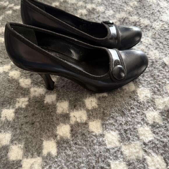 Franco Sarto Shoes Womens Size 6M Mary Jane Heels Button Leather Dark Academia - Picture 2 of 8